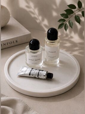 H&M White Marble Round Tray